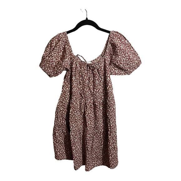 LACAUSA Playa Mini Dress in Cocoa Magic Mushroom Size M NWT - Picture 5 of 11